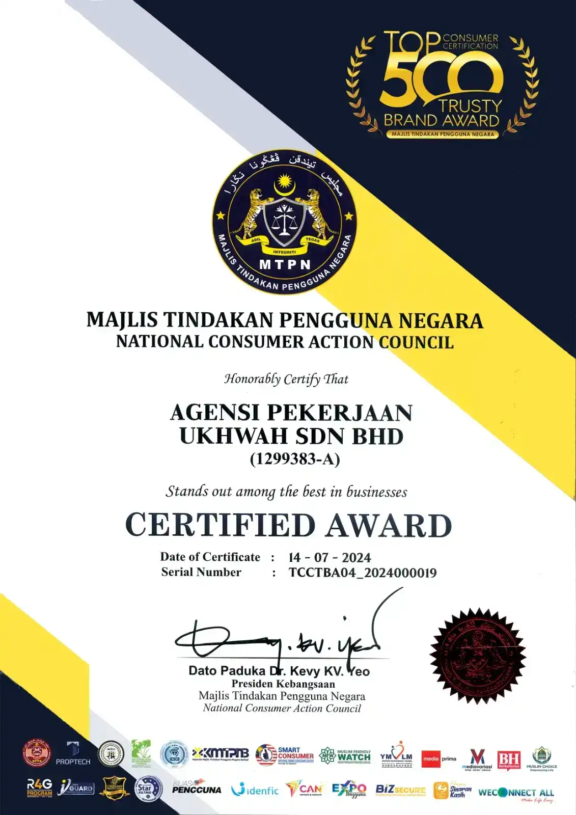 MTPN Top 500 Trusty Brand 2024